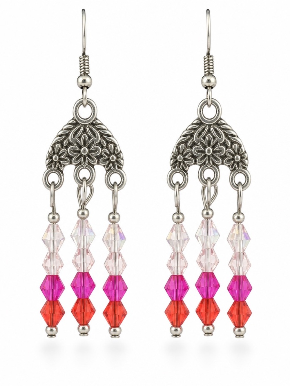 Swarovski Crystal Cherry Blossom Chandelier Earrings